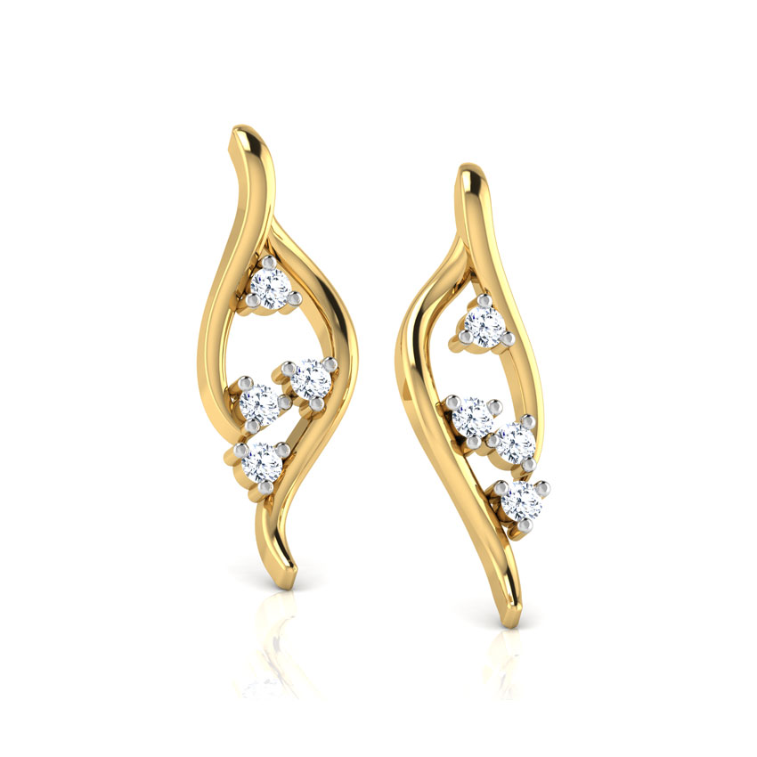 Twirling Lights Diamond Stud Earrings