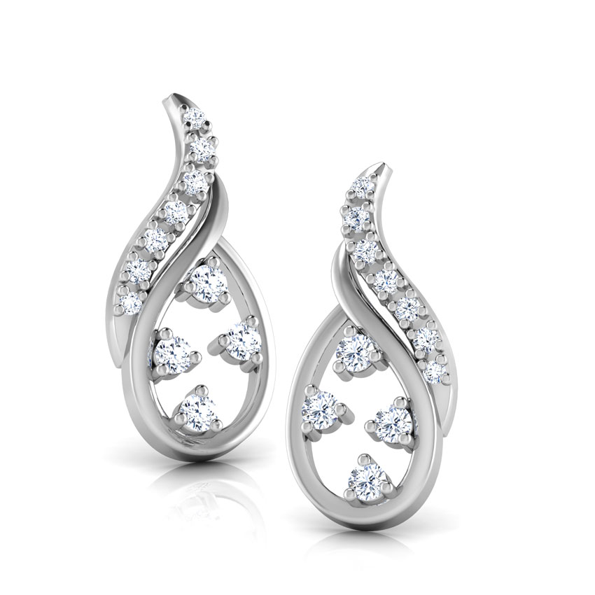 Diamond Earrings 18 Karat White Gold Glistening Dew Diamond Drop Earrings