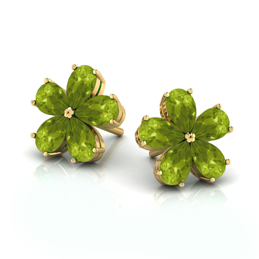 Green Geranium Peridot Earrings