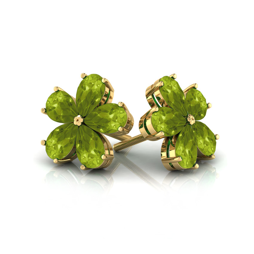 Green Geranium Peridot Earrings