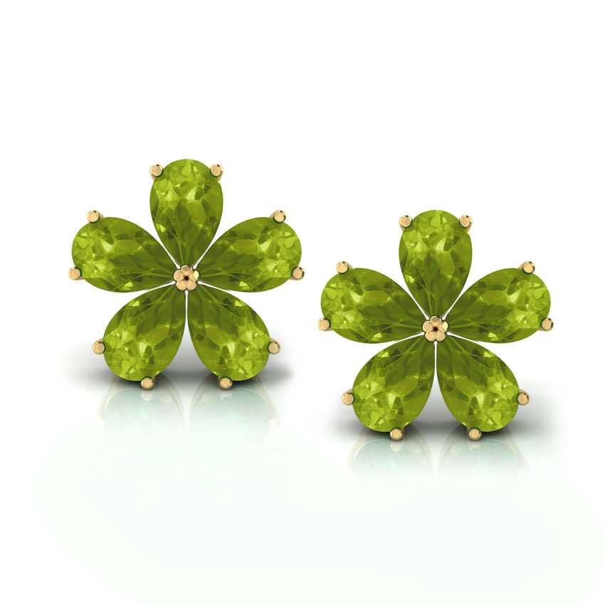 Green Geranium Peridot Earrings