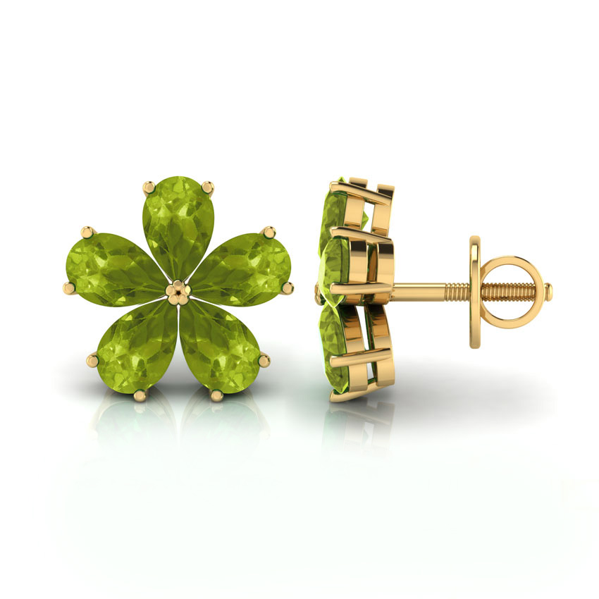 Green Geranium Peridot Earrings