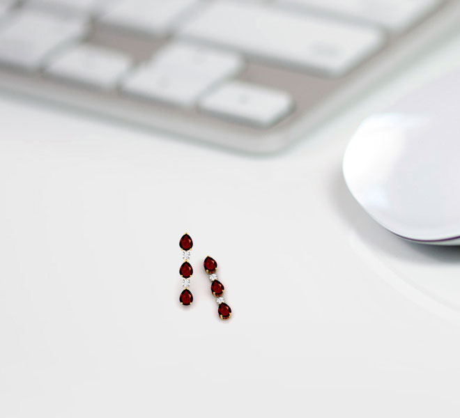 Hamesha Garnet Drop Earrings
