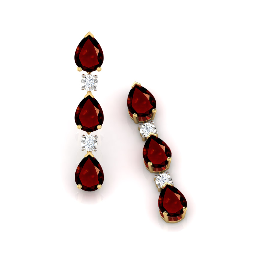 Hamesha Garnet Drop Earrings