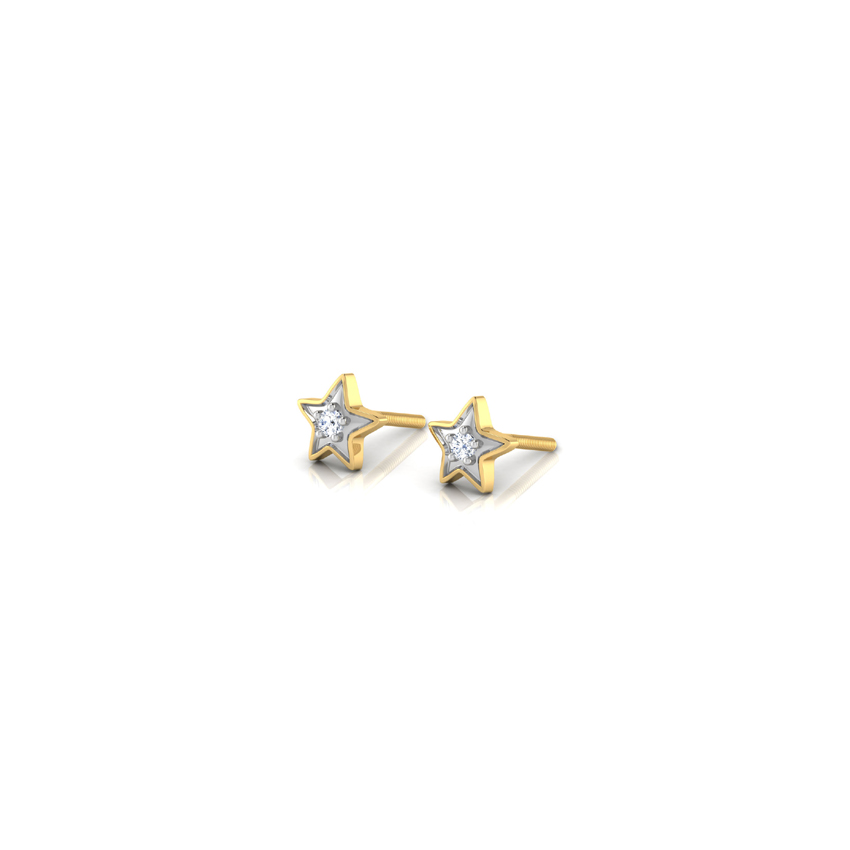 Diamond Earrings 18 Karat Yellow Gold Star Struck Diamond Stud Earrings