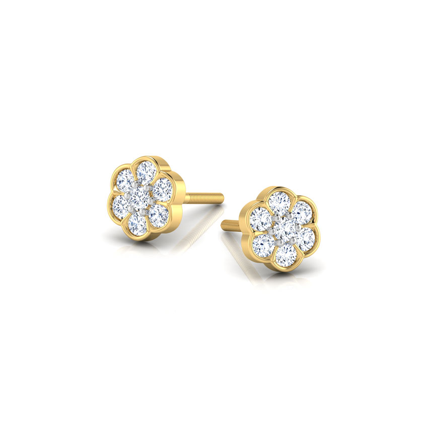 Floral Sparkle Diamond Stud Earrings Floral Sparkle Diamond Stud Earrings