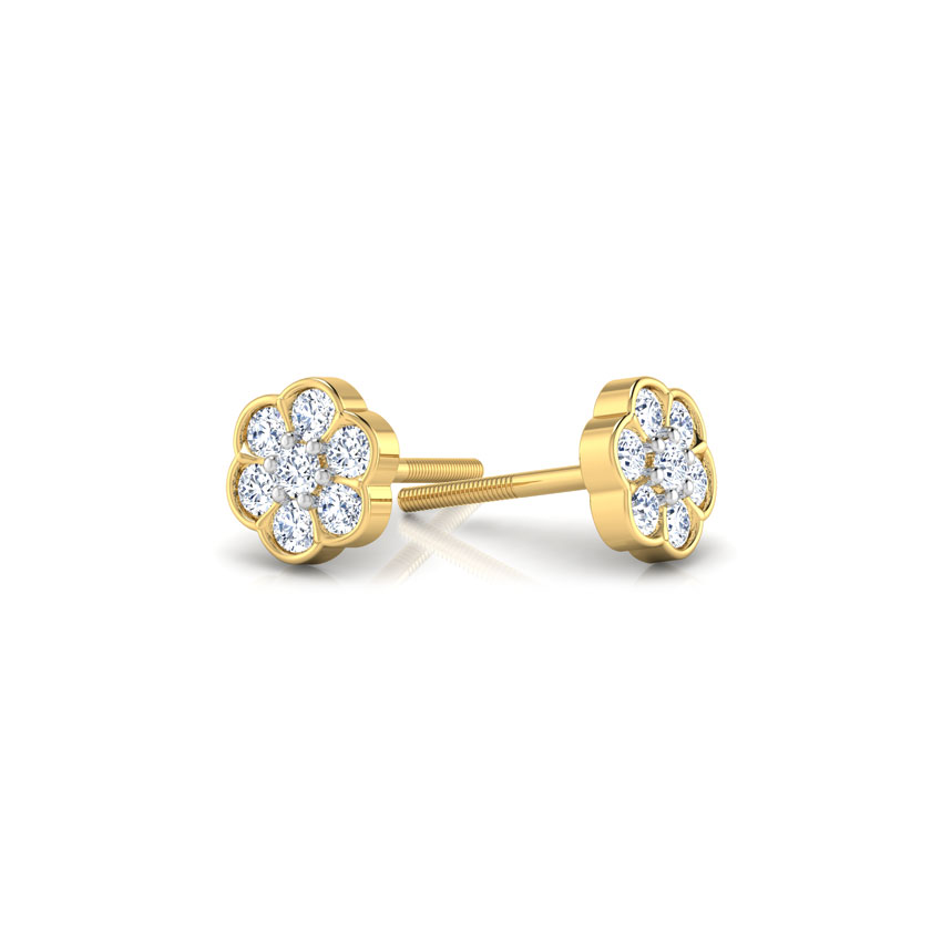 Floral Sparkle Diamond Stud Earrings Floral Sparkle Diamond Stud Earrings