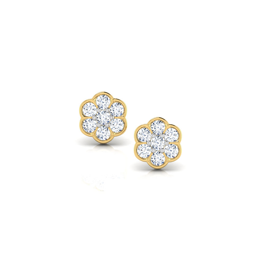 Floral Sparkle Diamond Stud Earrings Floral Sparkle Diamond Stud Earrings