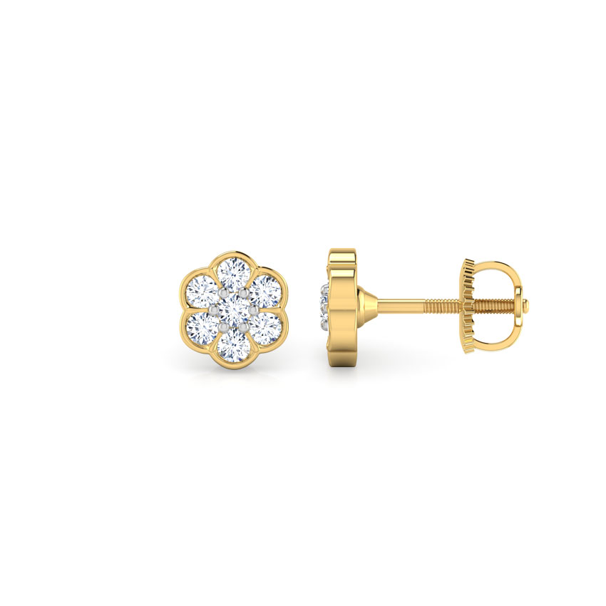 Floral Sparkle Diamond Stud Earrings Floral Sparkle Diamond Stud Earrings