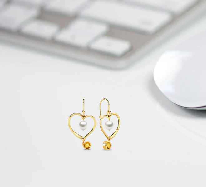 Curly Citrine Earrings