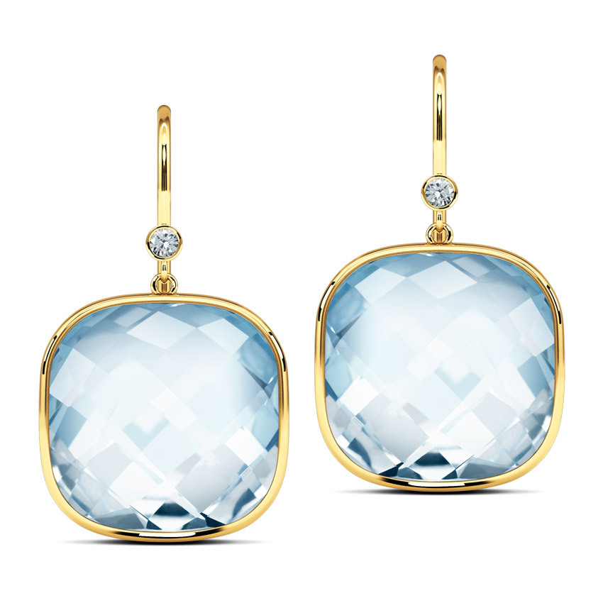 Checkered Cushion Drop Earrings
