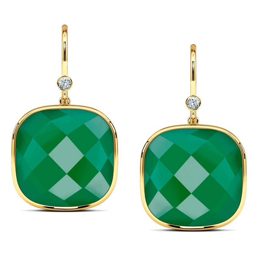 Checkered Cushion Drop Earrings