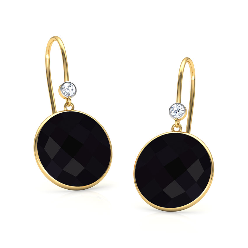 Diamond,Gemstone Earrings 18 Karat Yellow Gold Blazing Sun Gemstone Drop Earrings