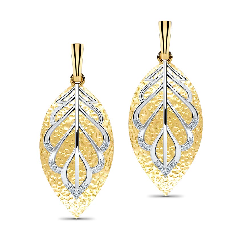 Duo-tone Leaf Drop Earrings