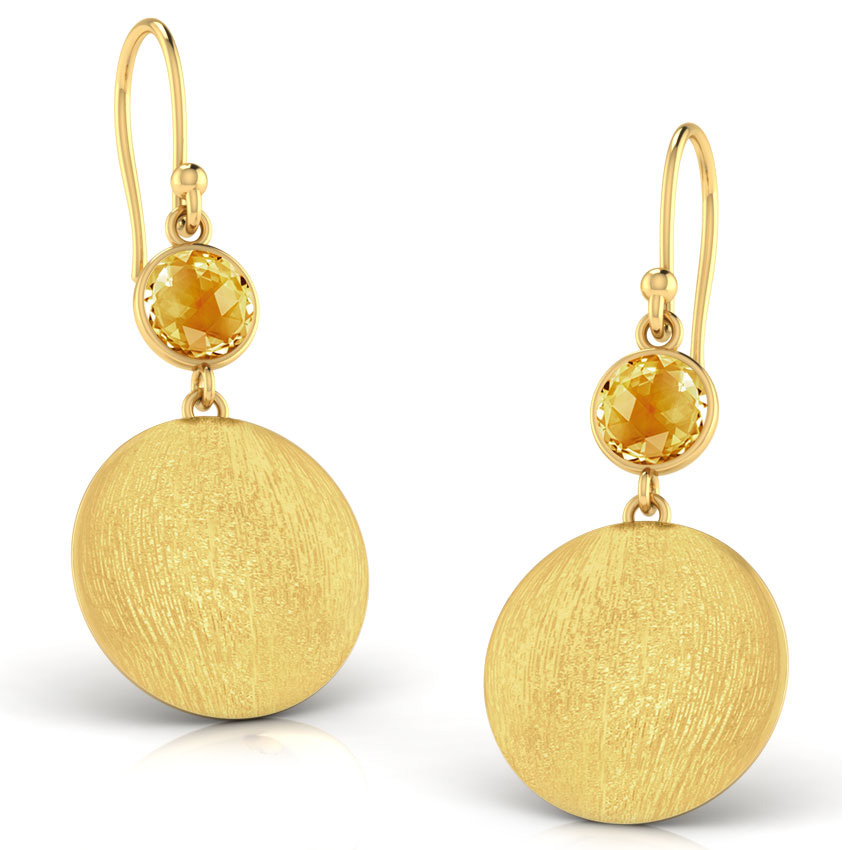 Smooth Disc Drop Earrings