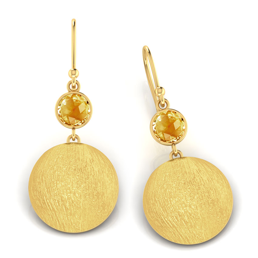 Smooth Disc Drop Earrings