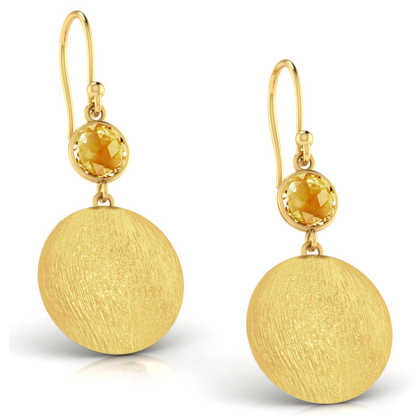 Smooth Disc Drop Earrings