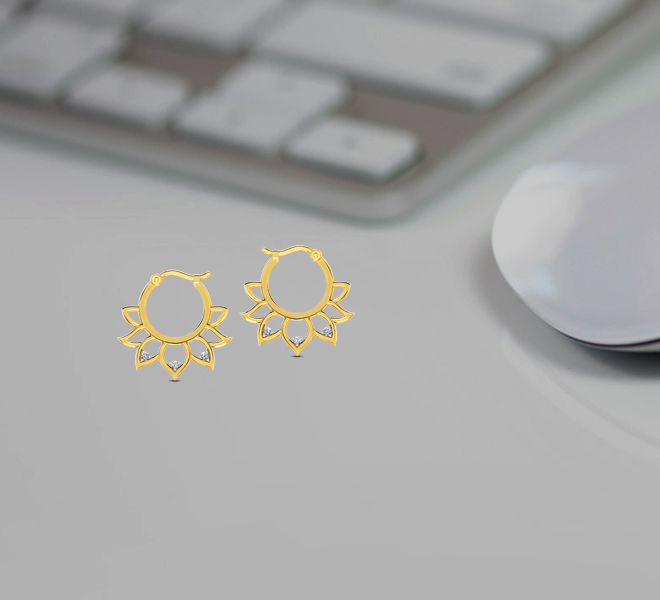 Floret Diamond Hoop Earrings Floret Diamond Hoop Earrings