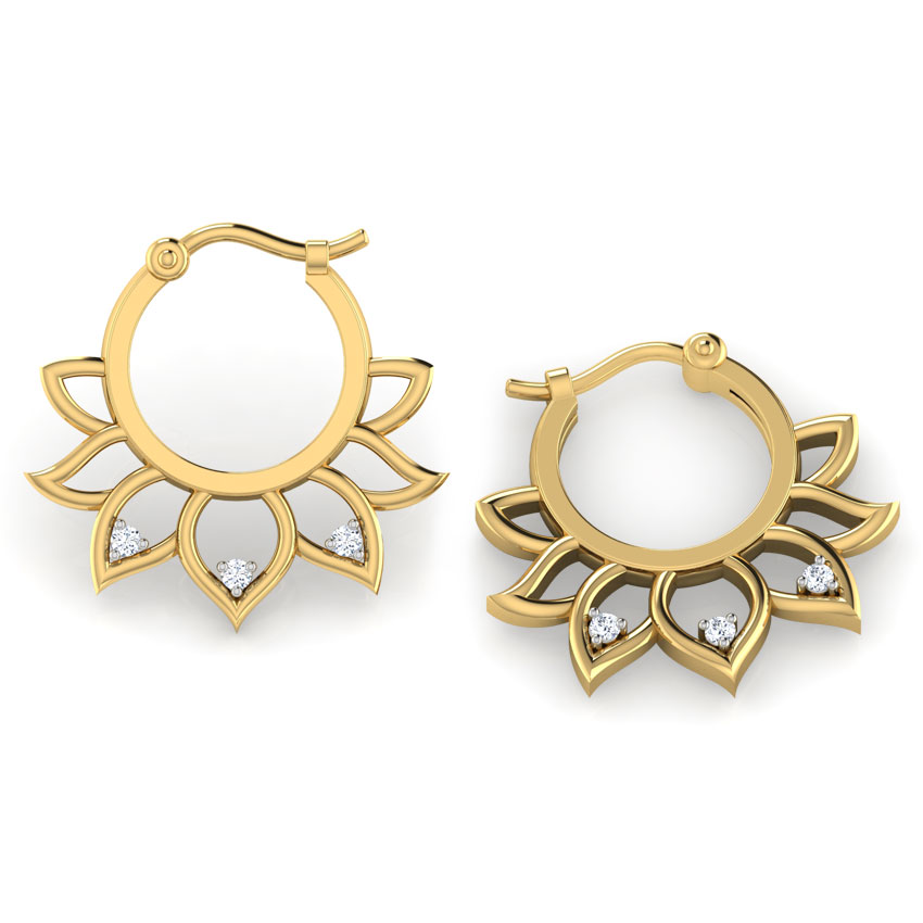 Floret Diamond Hoop Earrings Floret Diamond Hoop Earrings