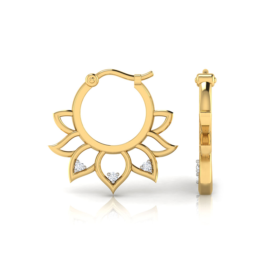 Floret Diamond Hoop Earrings Floret Diamond Hoop Earrings