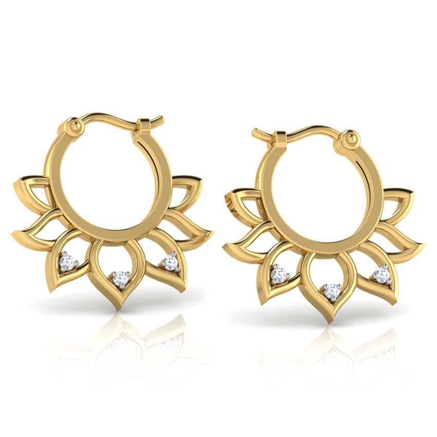 Floret Diamond Hoop Earrings Floret Diamond Hoop Earrings