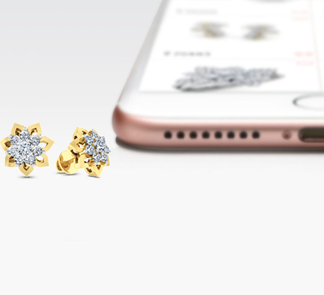 Diamond Earrings 18 Karat Yellow Gold Eight-Stone Cluster Diamond Earrings.
