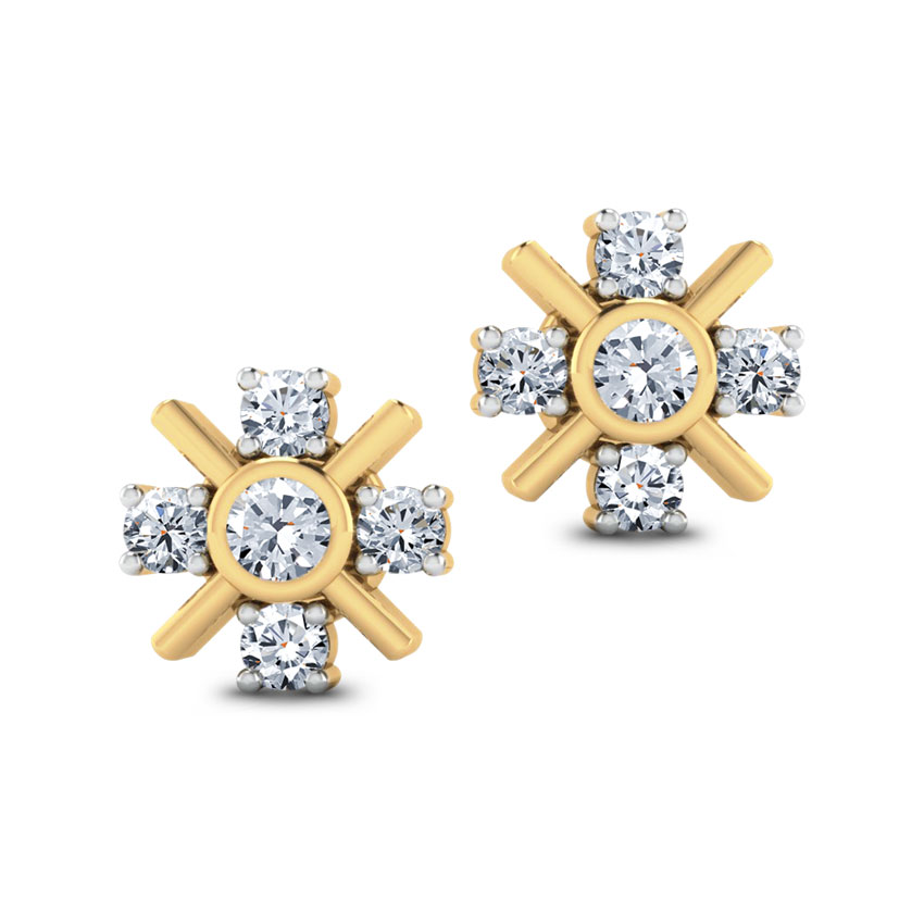 Five-Stone Diamond Studs.