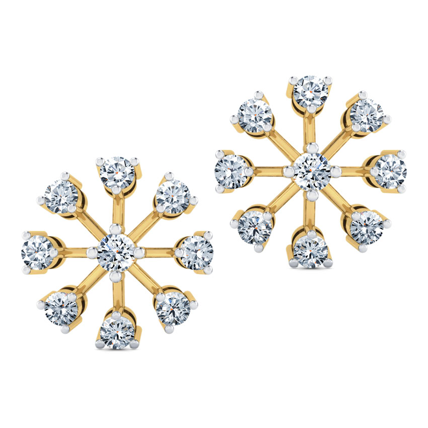 Contemporary Nine-Stone Diamond Studs.