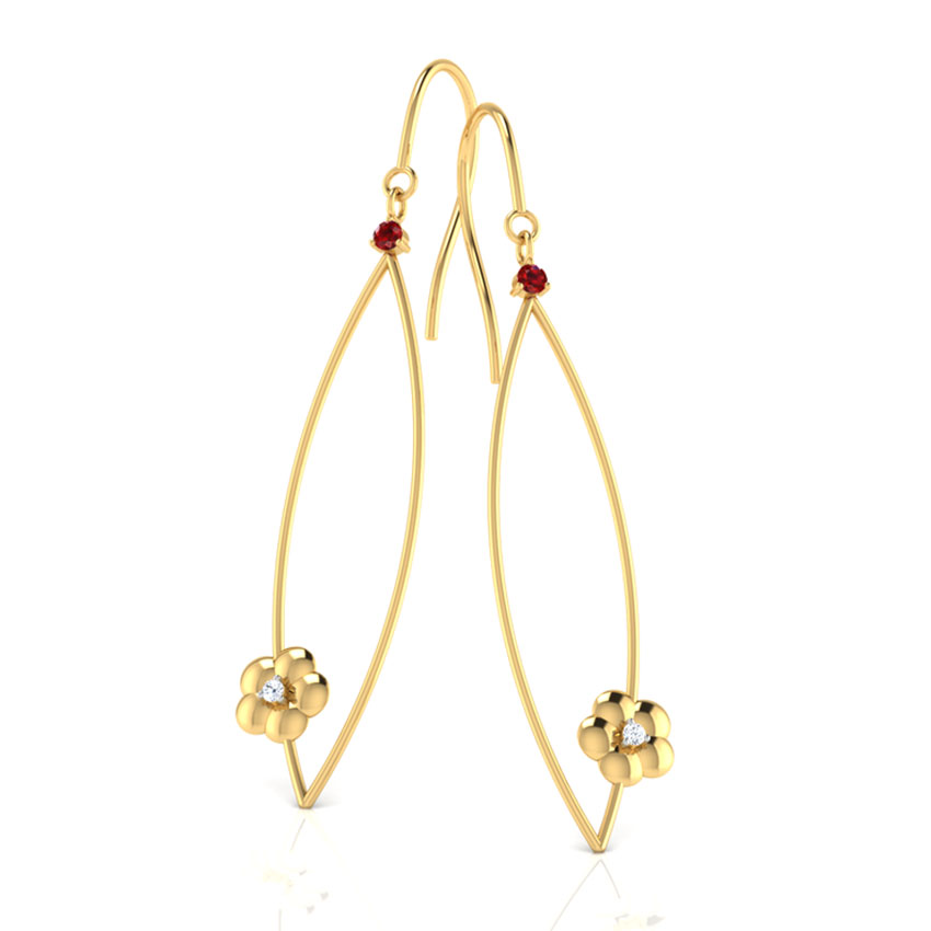 Dainty Fleur Gemstone Drop Earrings