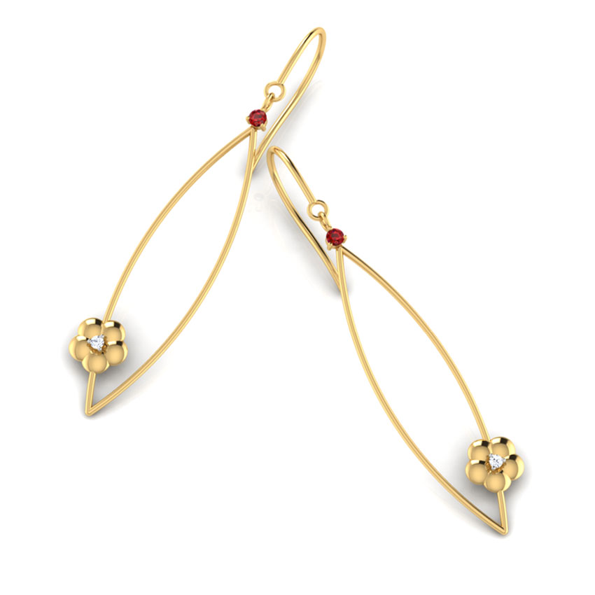 Dainty Fleur Gemstone Drop Earrings