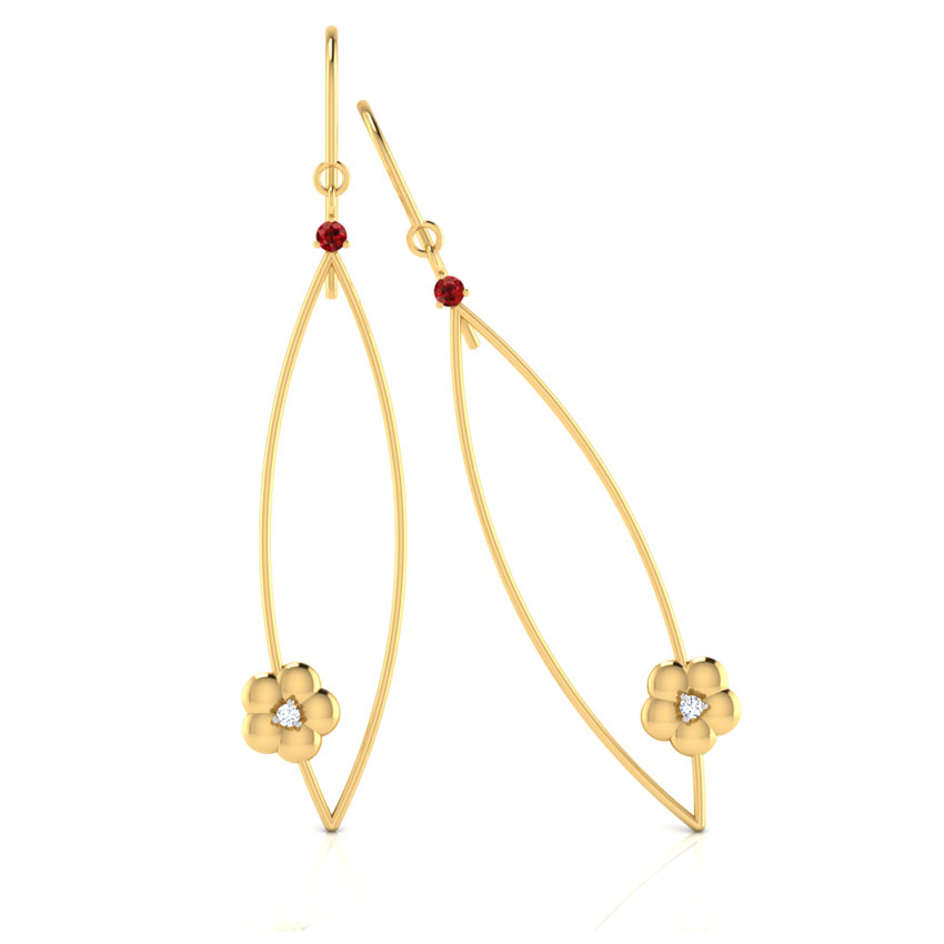Dainty Fleur Gemstone Drop Earrings