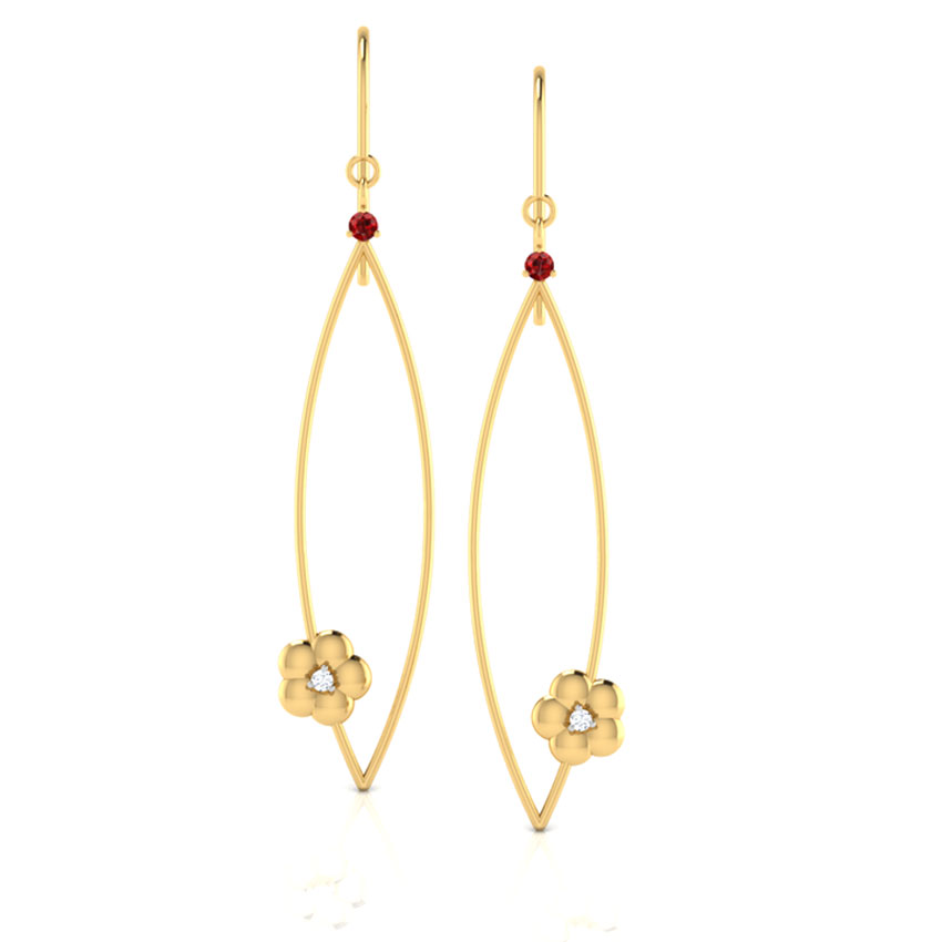 Dainty Fleur Gemstone Drop Earrings