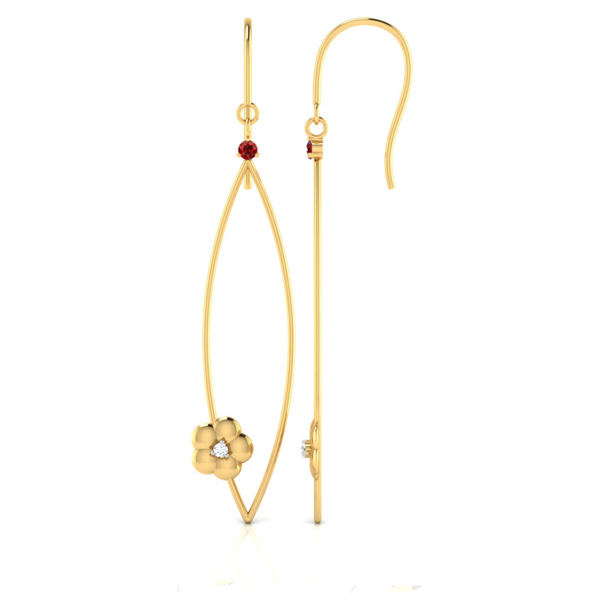 Dainty Fleur Gemstone Drop Earrings