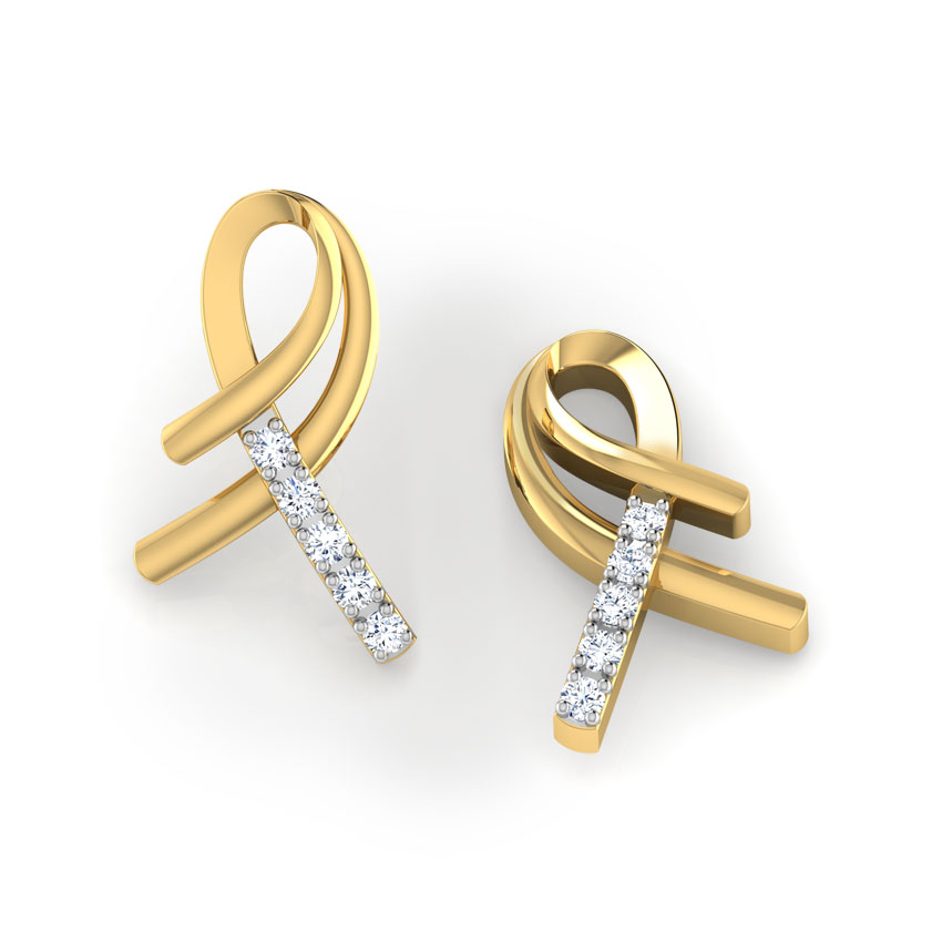 Knotted Grace Diamond Stud Earrings
