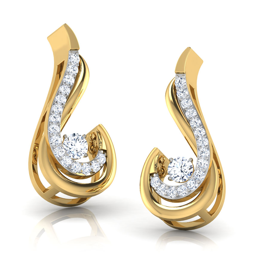 Martha Heartbeat Diamond Stud Earrings