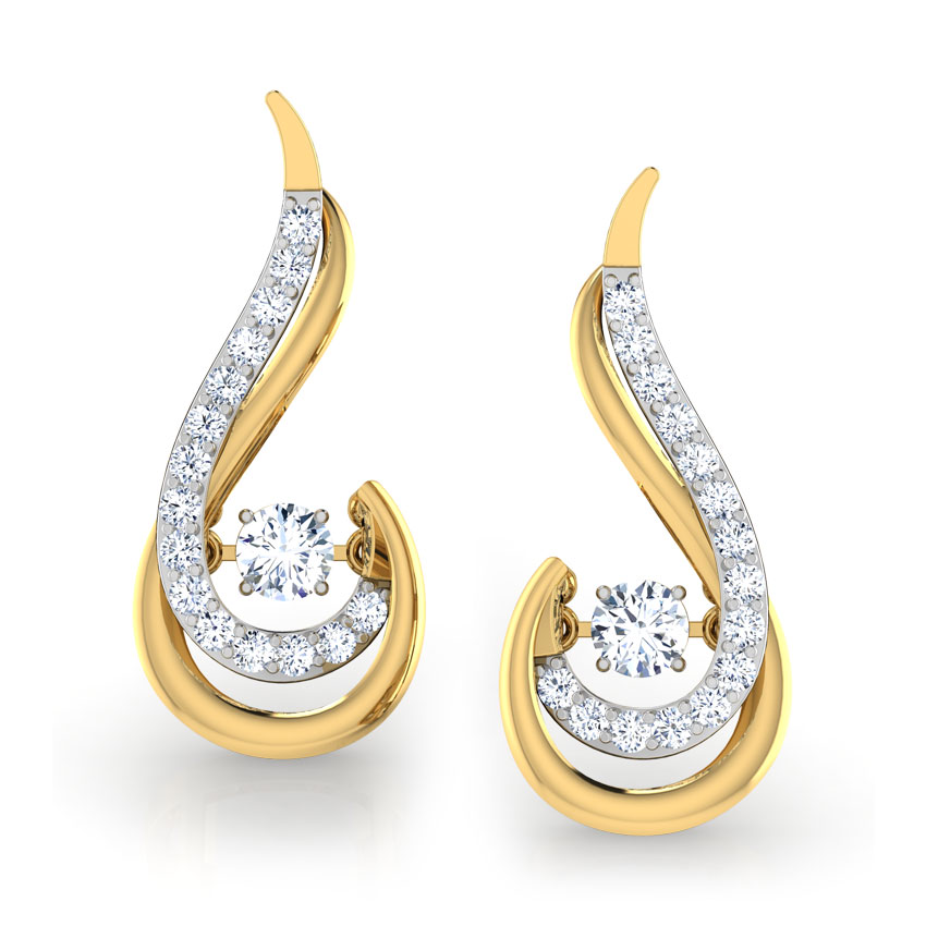 Martha Heartbeat Diamond Stud Earrings