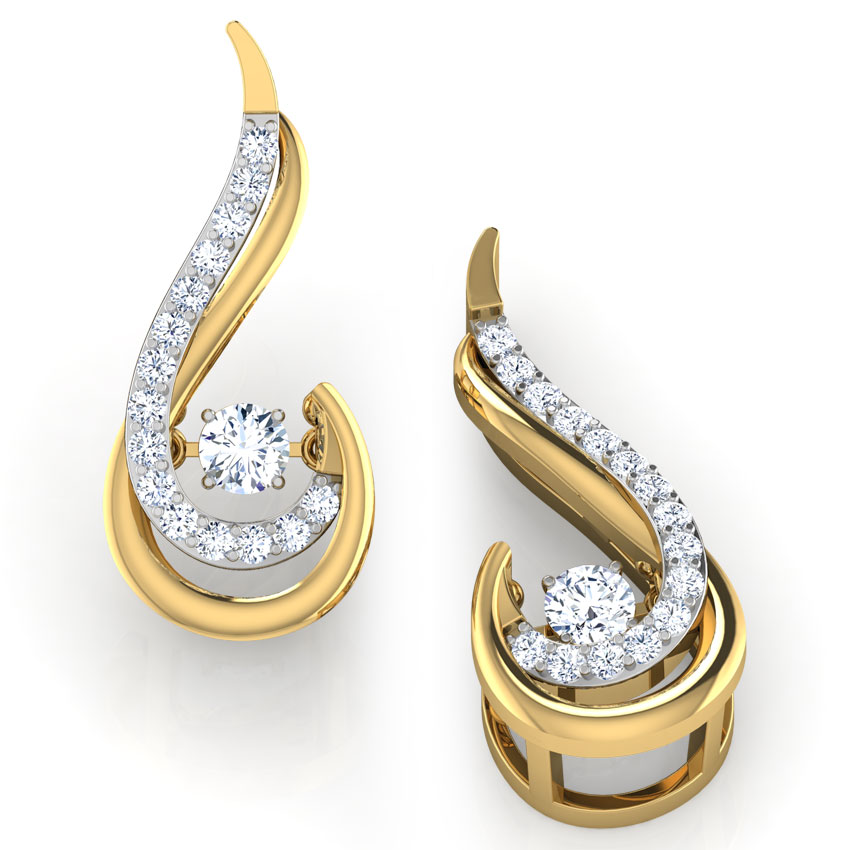 Martha Heartbeat Diamond Stud Earrings