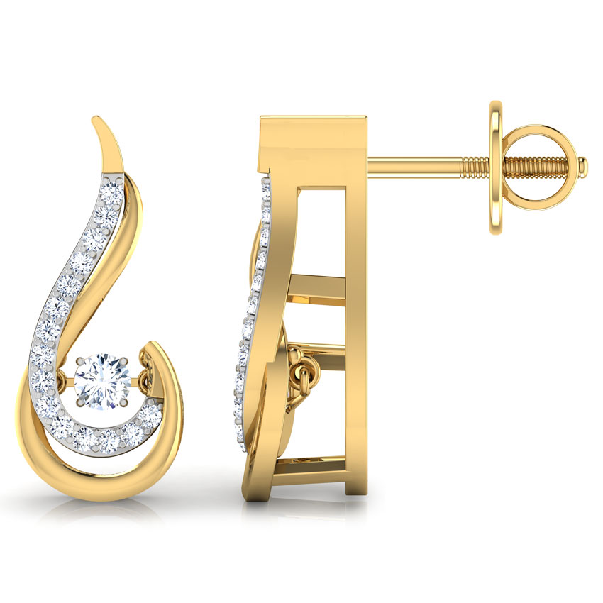 Martha Heartbeat Diamond Stud Earrings