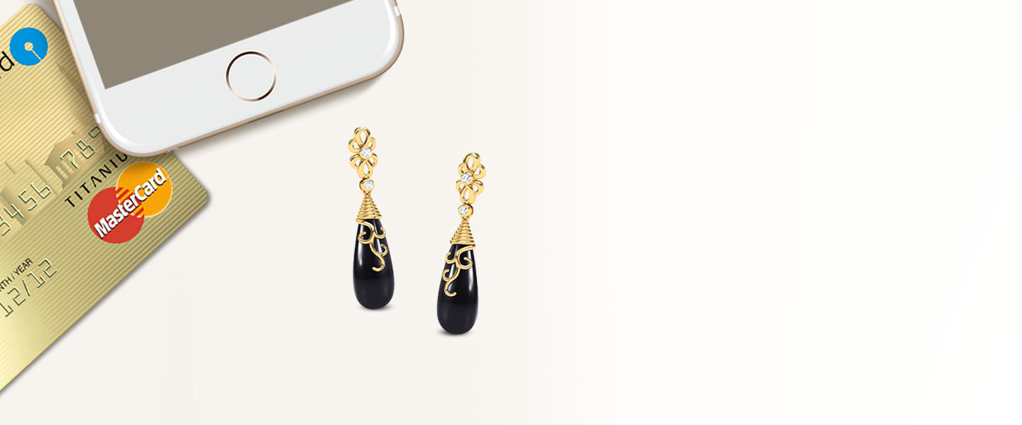 Swirl Blue Onyx Drop Earrings