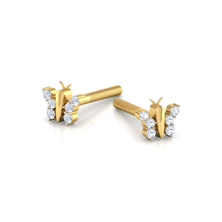 Flutter Sparkle Diamond Stud Earrings