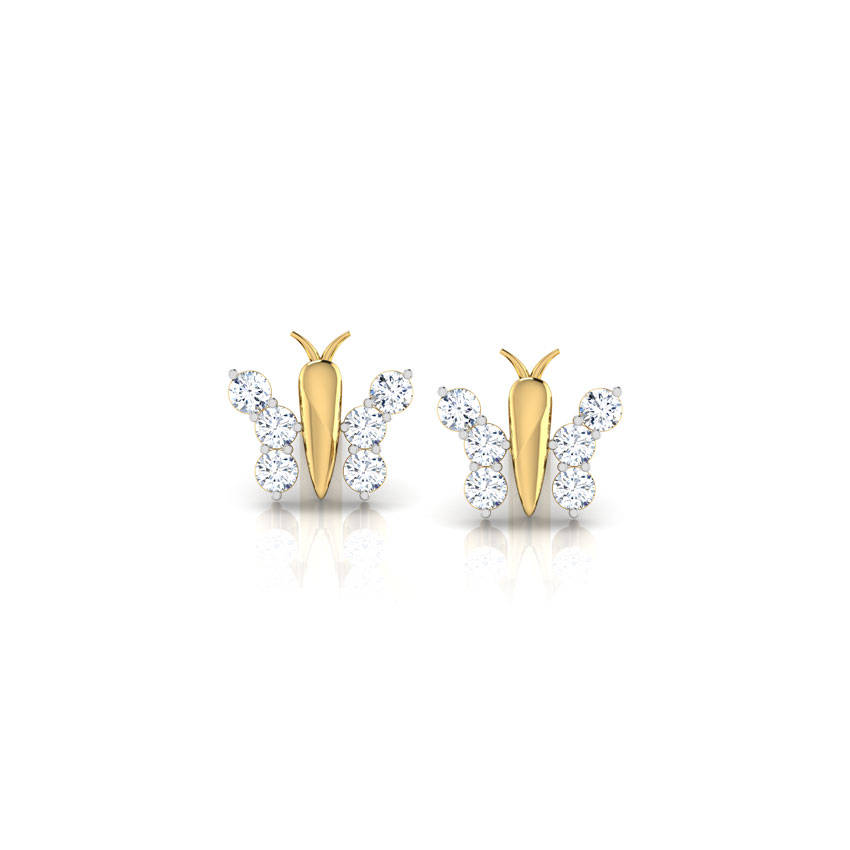 Flutter Sparkle Diamond Stud Earrings