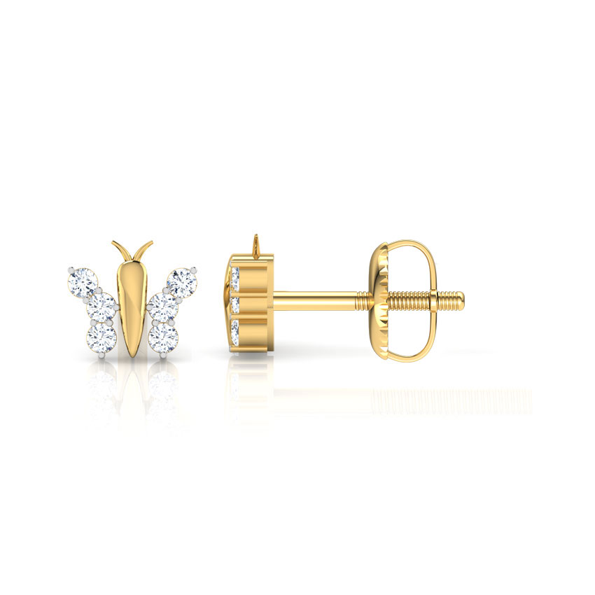 Flutter Sparkle Diamond Stud Earrings