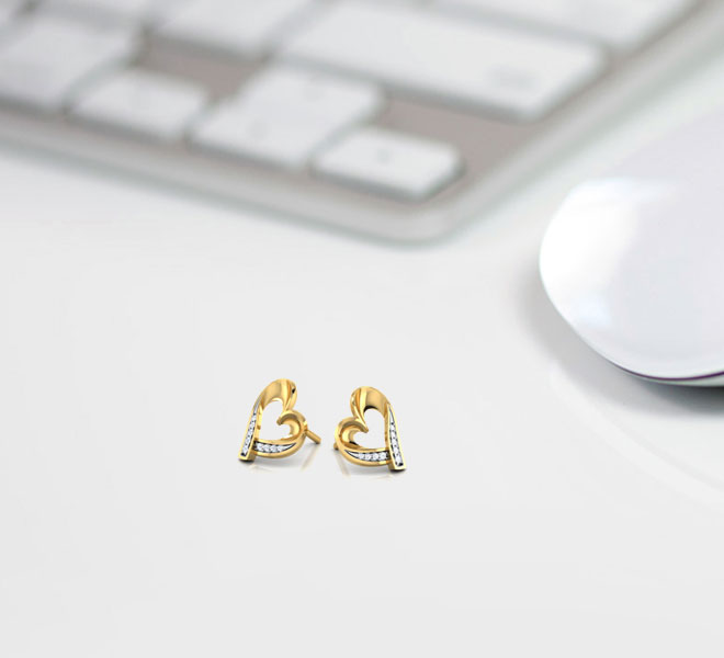 Kaia Heart Diamond Stud Earrings Kaia Heart Diamond Stud Earrings
