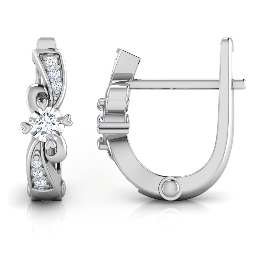 Twisty Curl Diamond Hoop Earrings