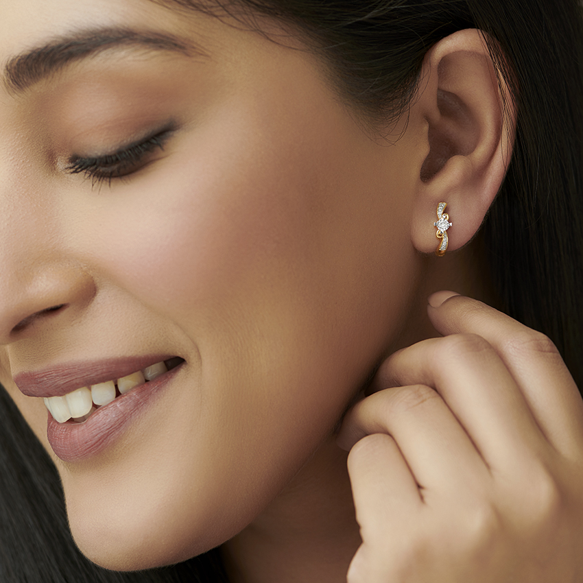 Twisty Curl Diamond Hoop Earrings Twisty Curl Diamond Hoop Earrings