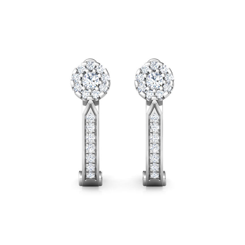 Linear Diamond Hoop Earrings