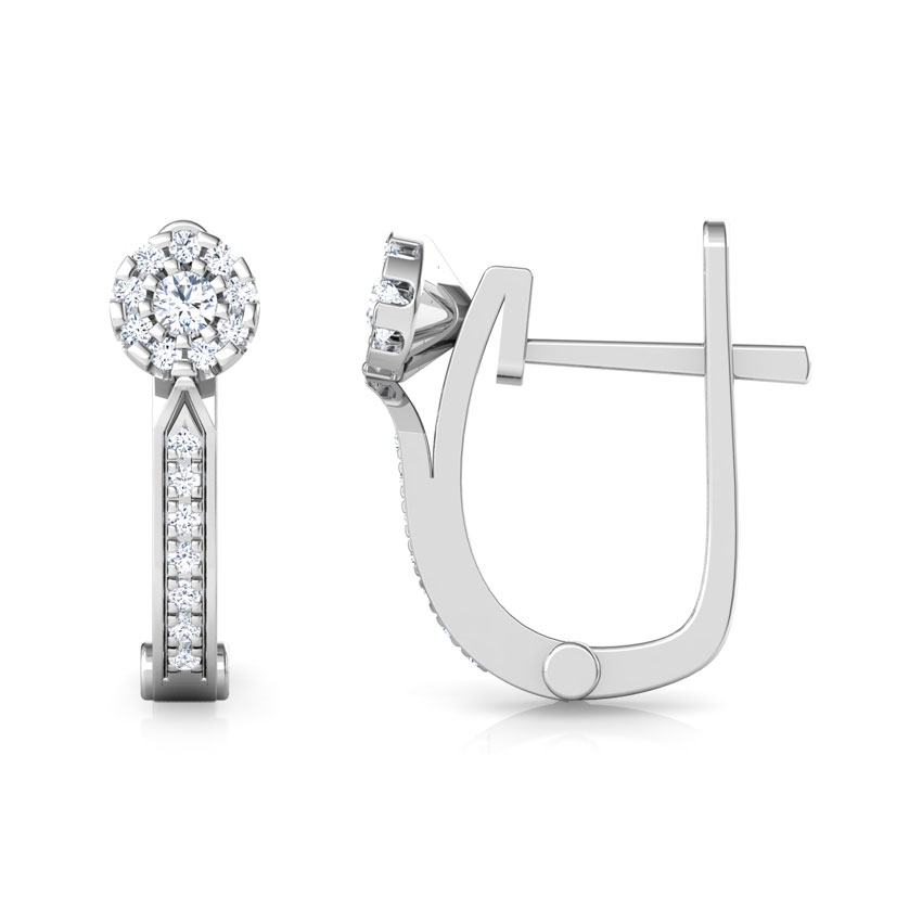 Linear Diamond Hoop Earrings