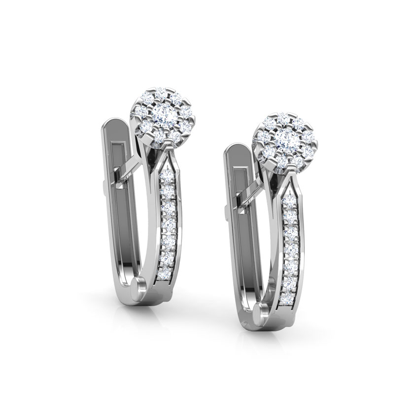 Linear Diamond Hoop Earrings