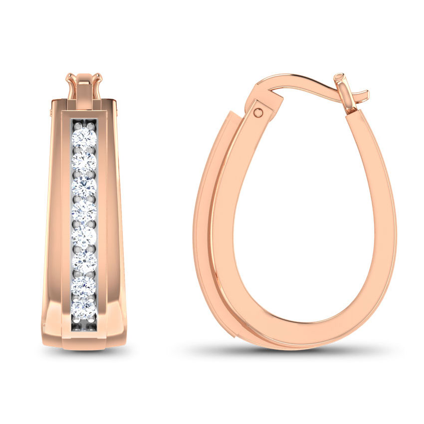 Warp Diamond Hoop Earrings Warp Diamond Hoop Earrings