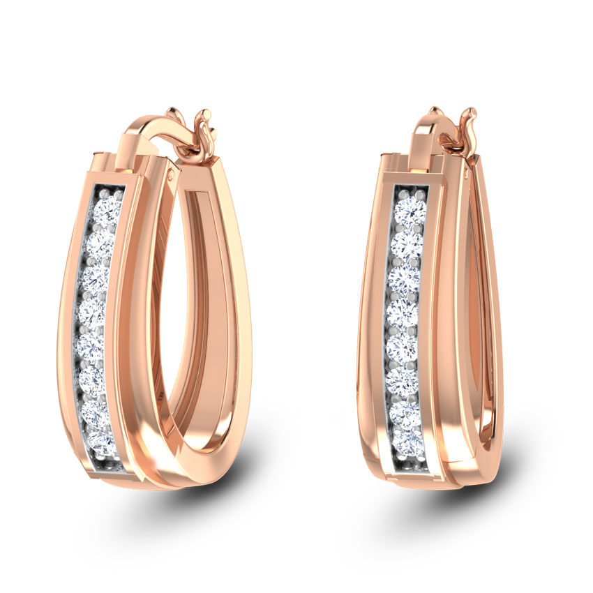 Warp Diamond Hoop Earrings Warp Diamond Hoop Earrings